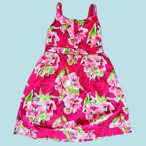 Vtg Cherokee Target Girls Summer Dress xl  14/16 Magenta Floral Smocked EUC